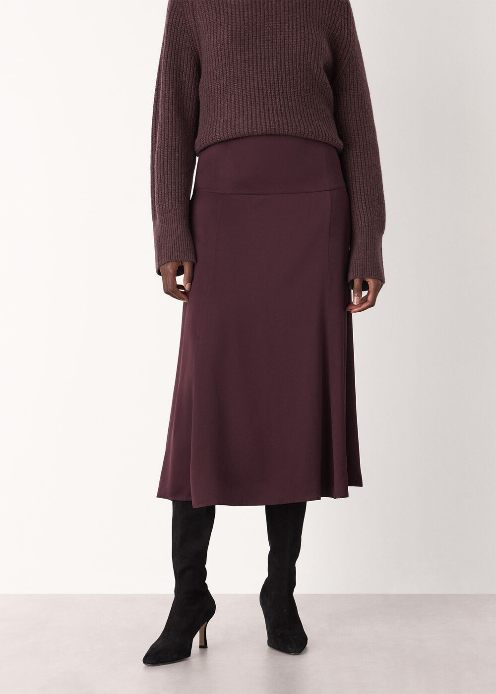 Midi Satin Bias Skirt