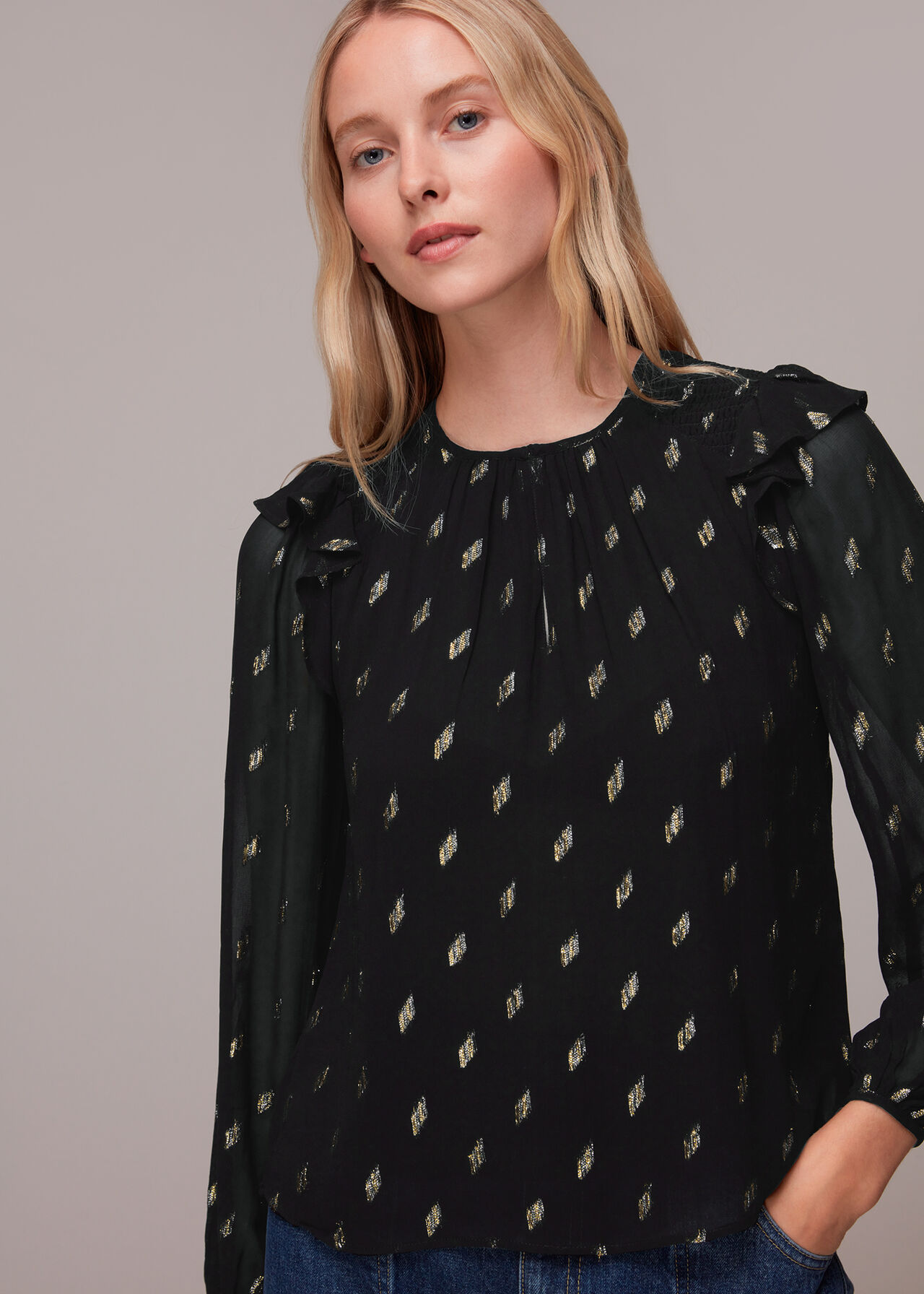 Metallic Dobby Top
