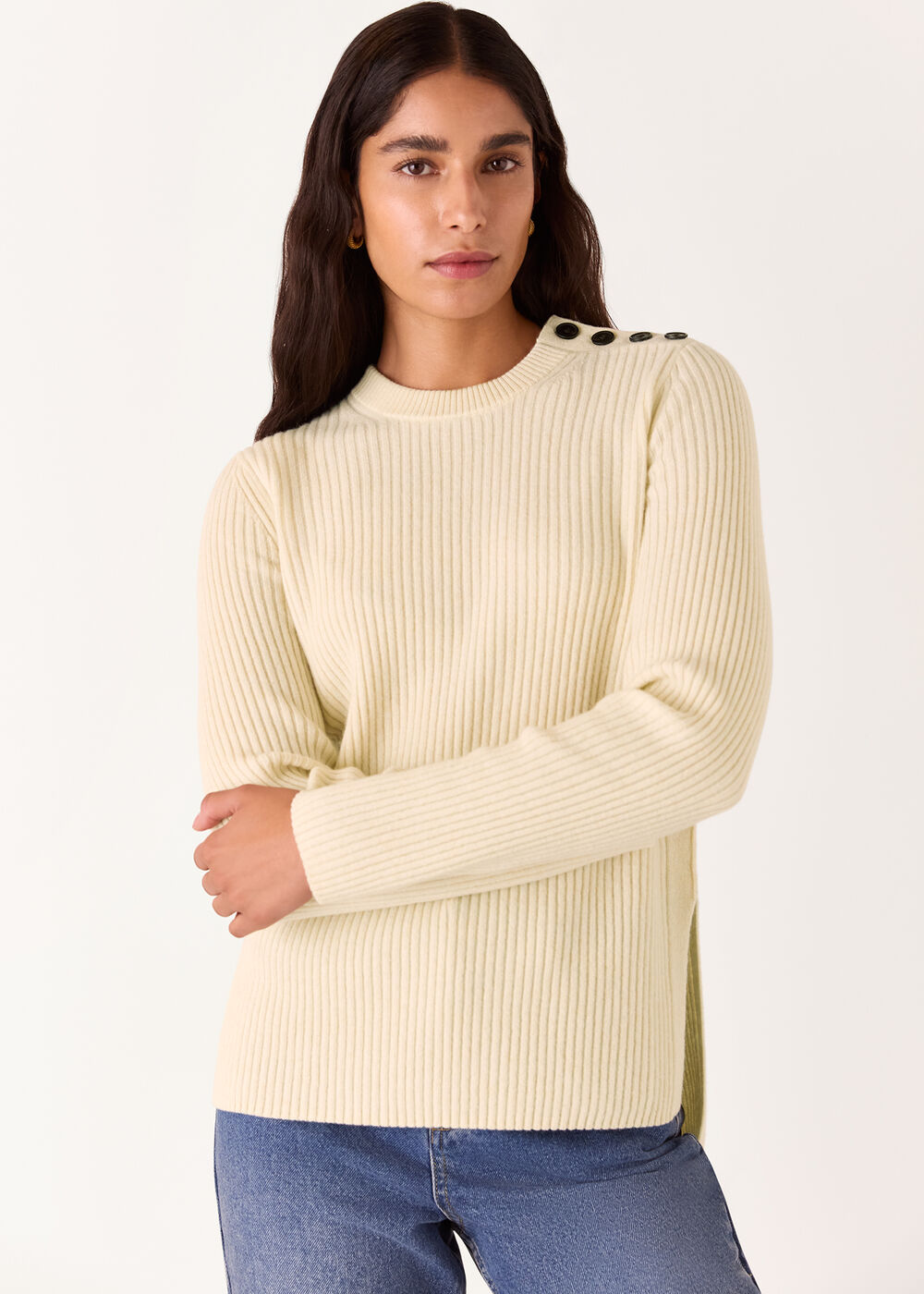 Button Detail Longline Knit