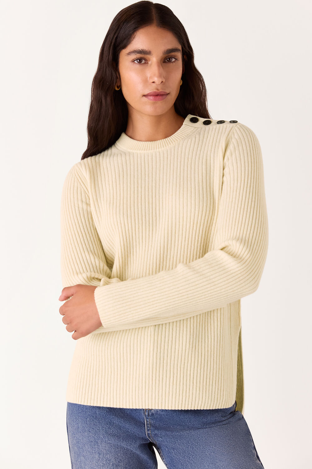Button Detail Longline Knit