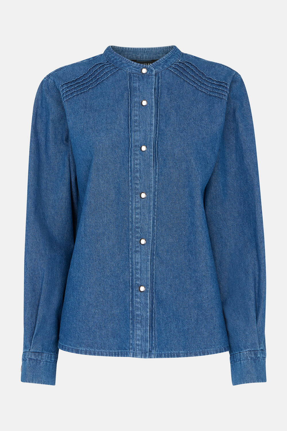 Pintuck Detail Denim Shirt