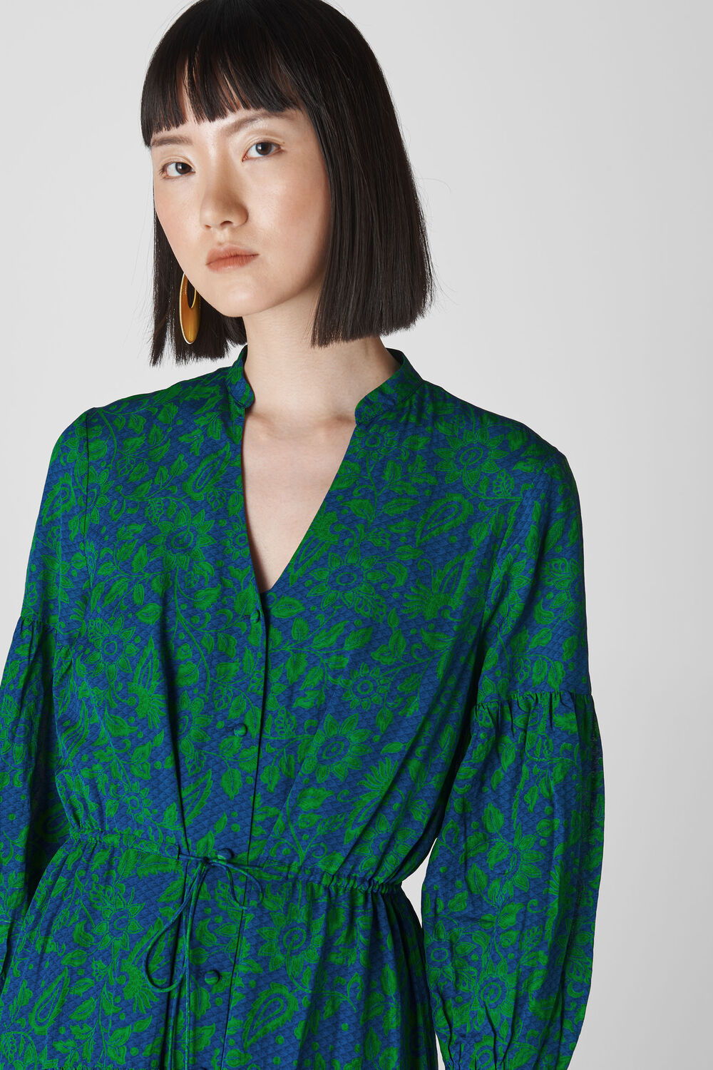 Valeria Henna Shirt Dress Green/Multi