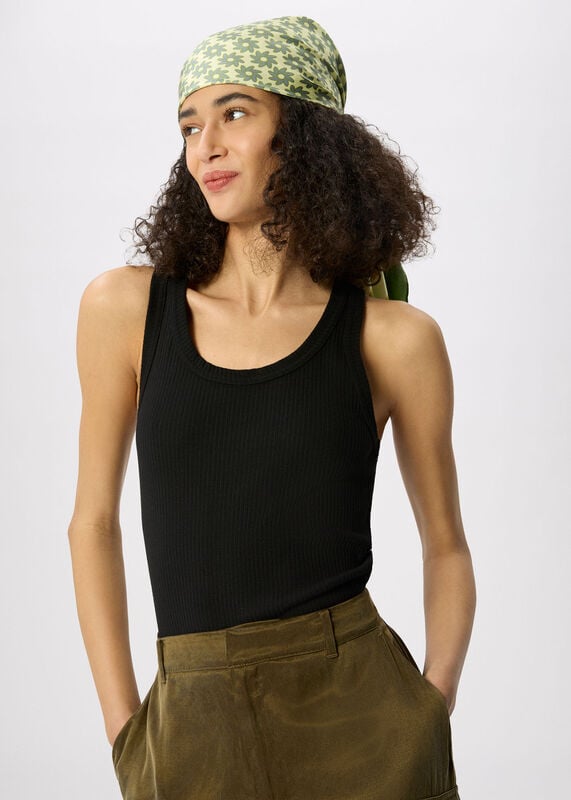 Black Classic Ribbed Vest