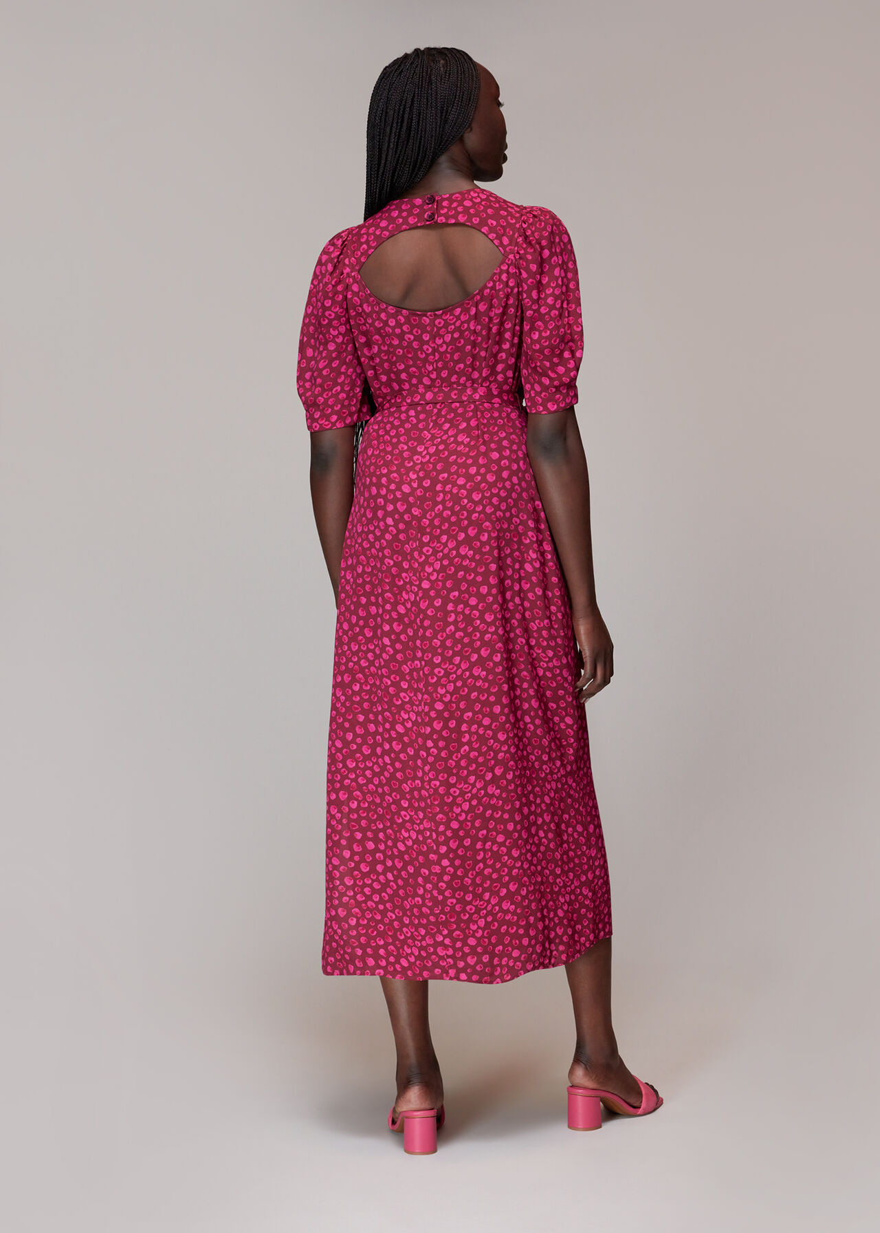 Lava Spot Cut Out Midi Dress
