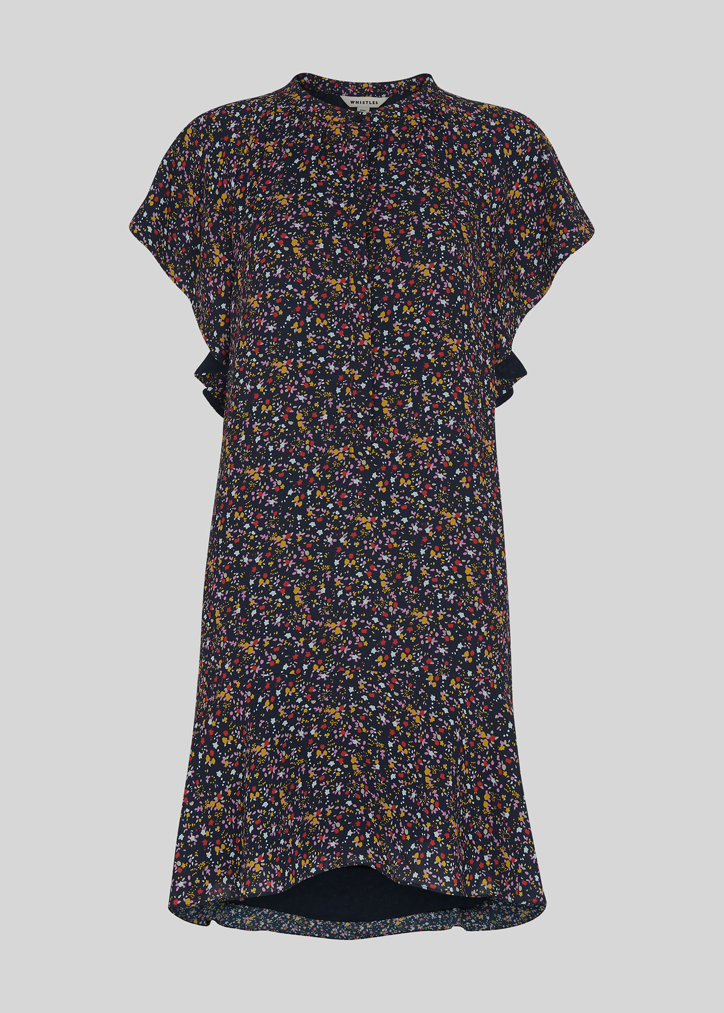 Navy Ditsy Blossom Shirt Dress