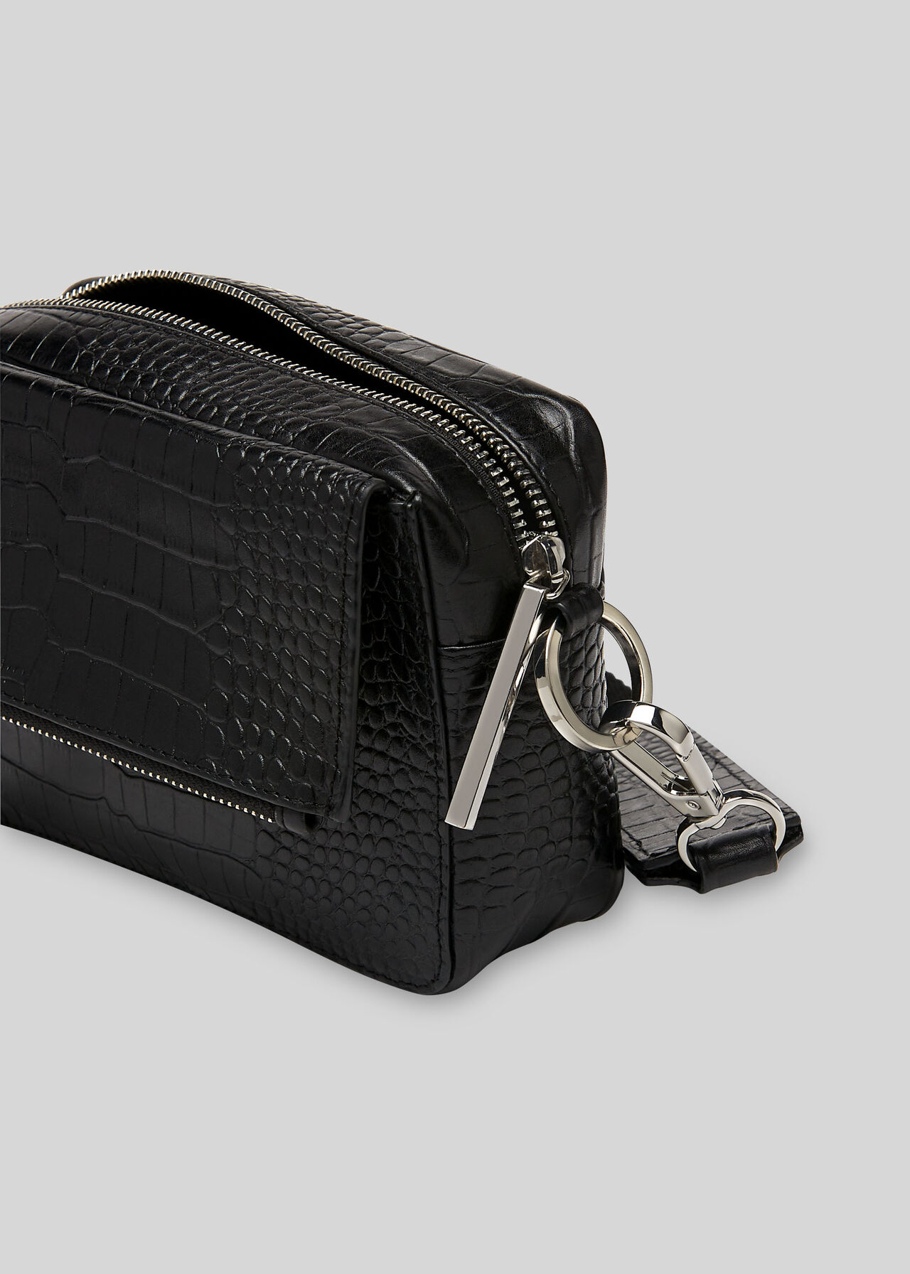 Millie Croc Crossbody Bag Black