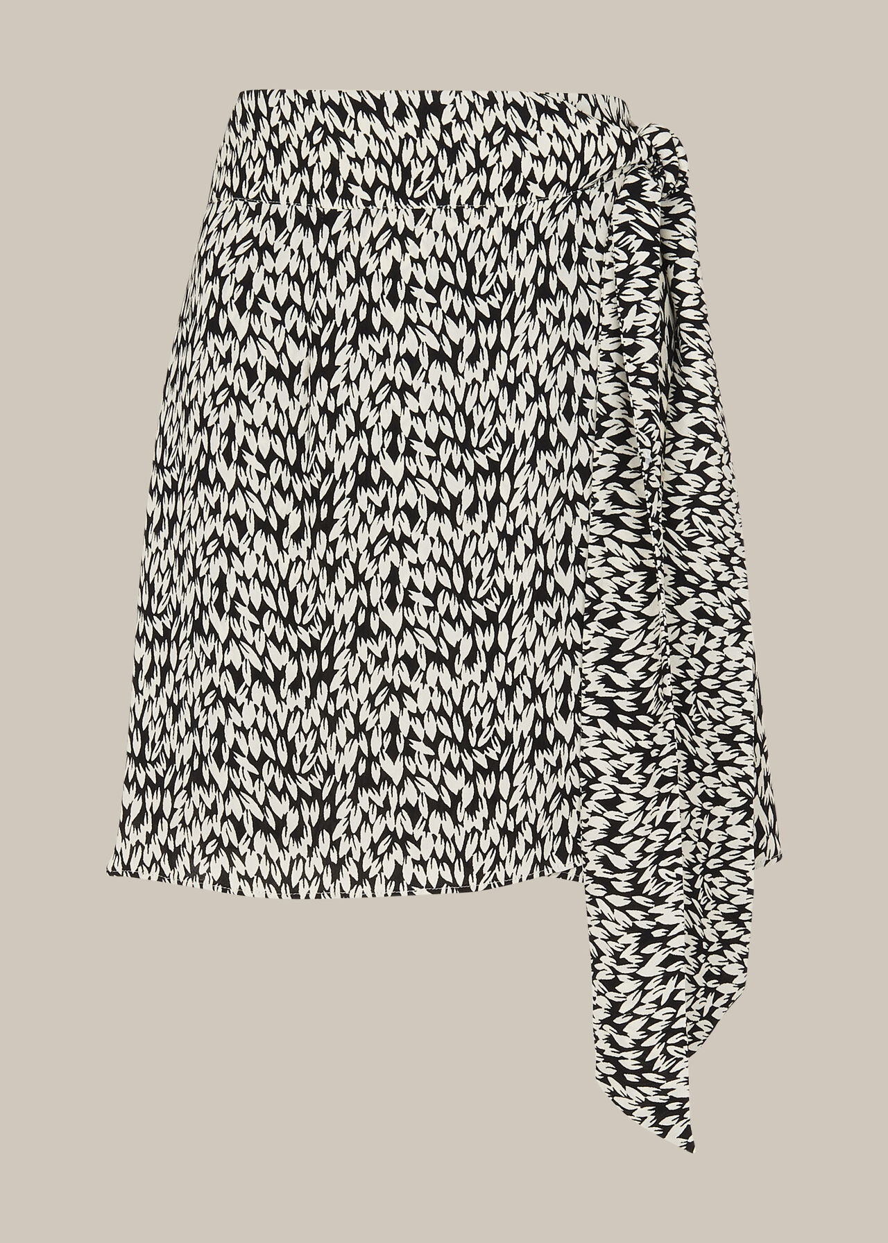 Petal Print Wrap Skirt Black/White