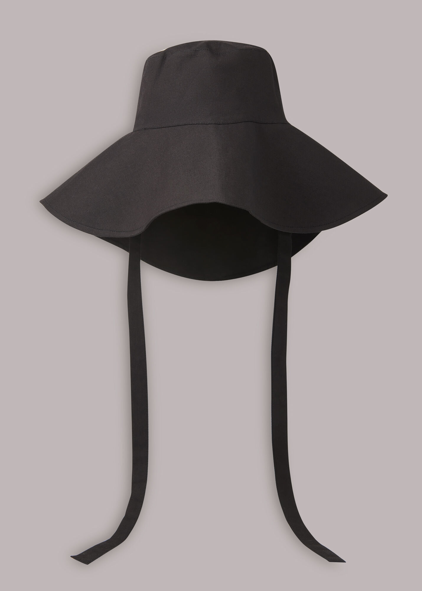 Black Sun Hat With Tie WHISTLES Whistles UK