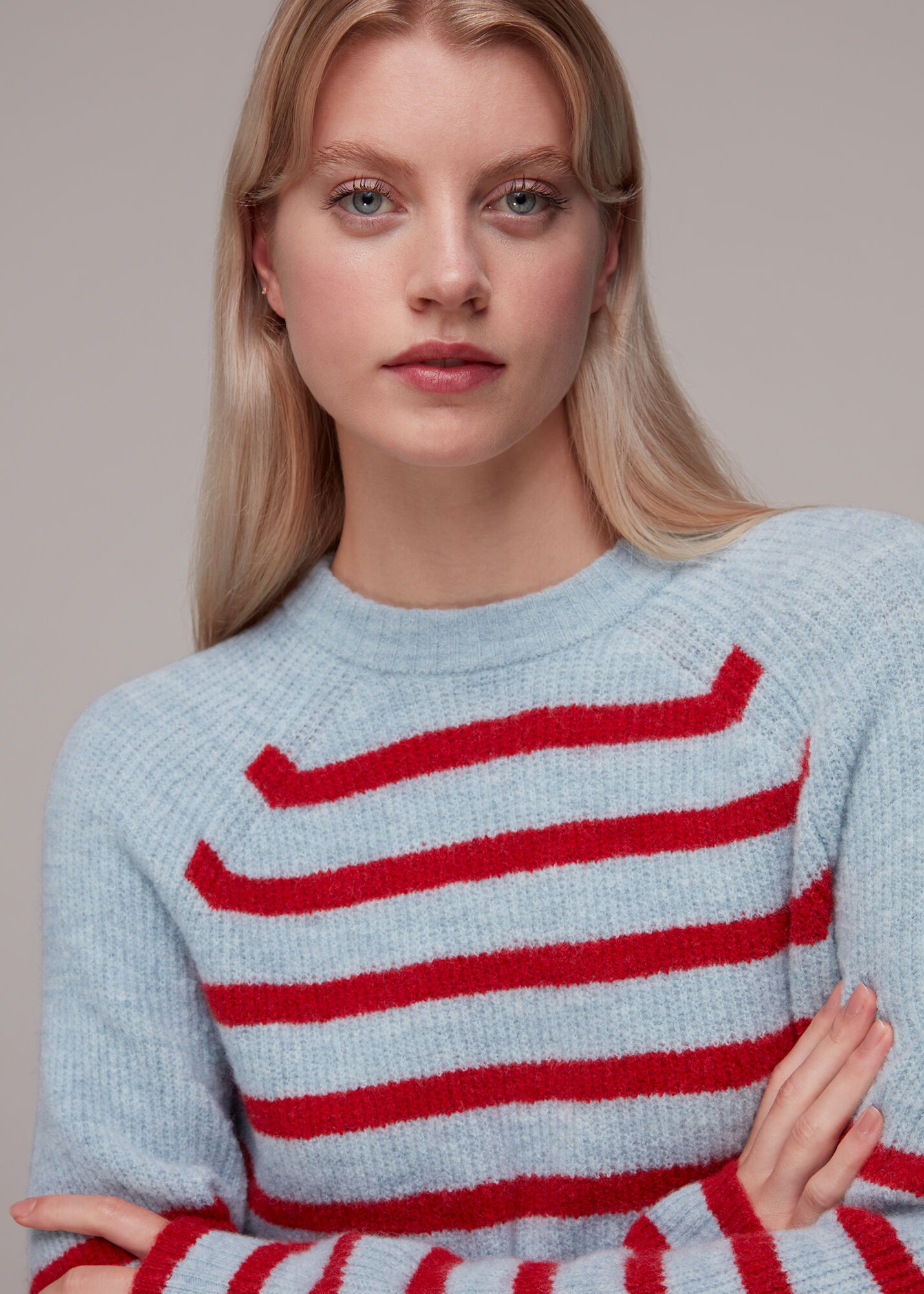 Blue/Multi Eden Stripe Ribbed Jumper WHISTLES