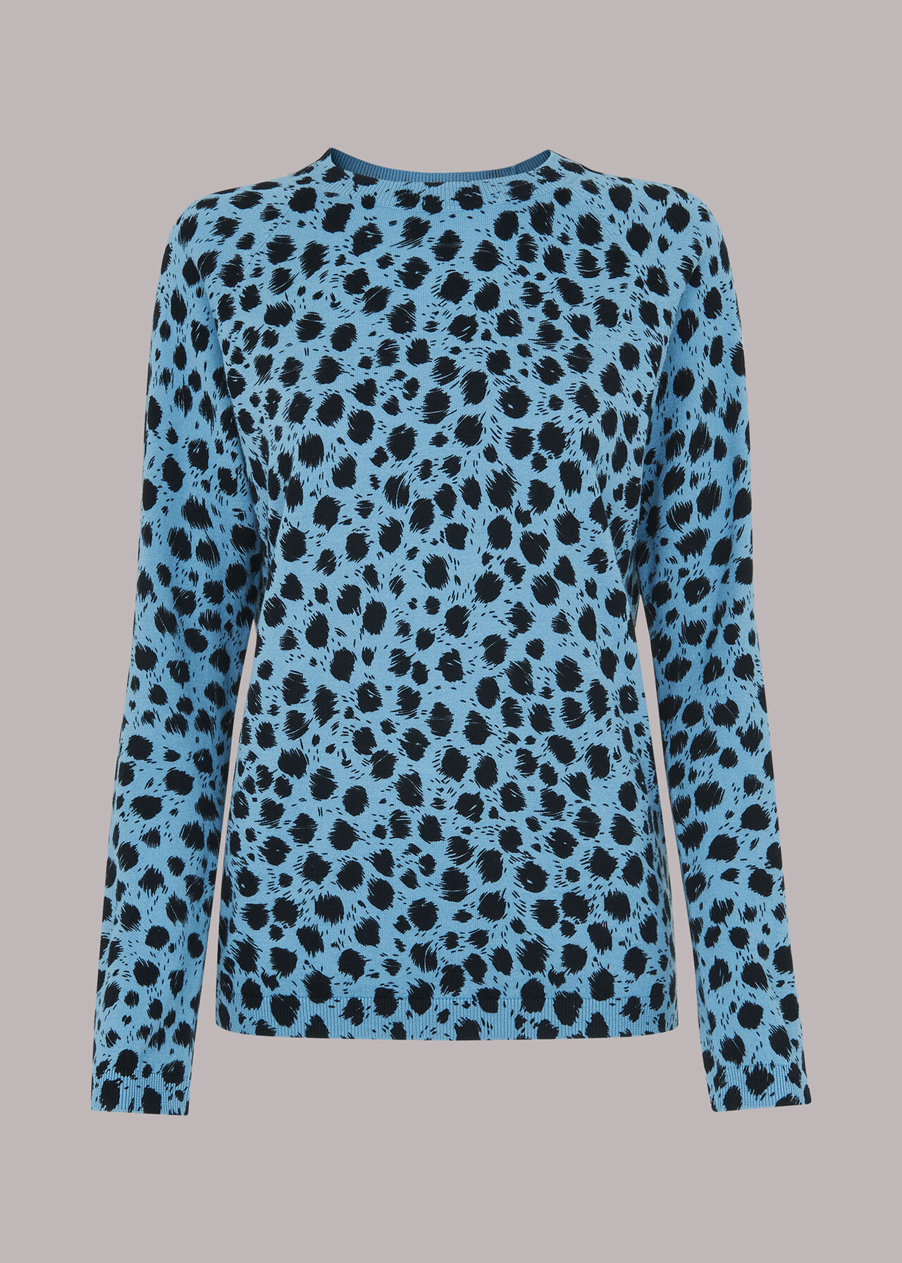 Brushed Dalmatian Crew Knit