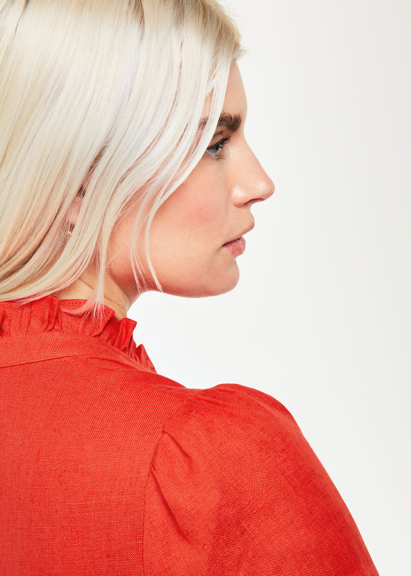 Red Emmie Linen Jumpsuit WHISTLES