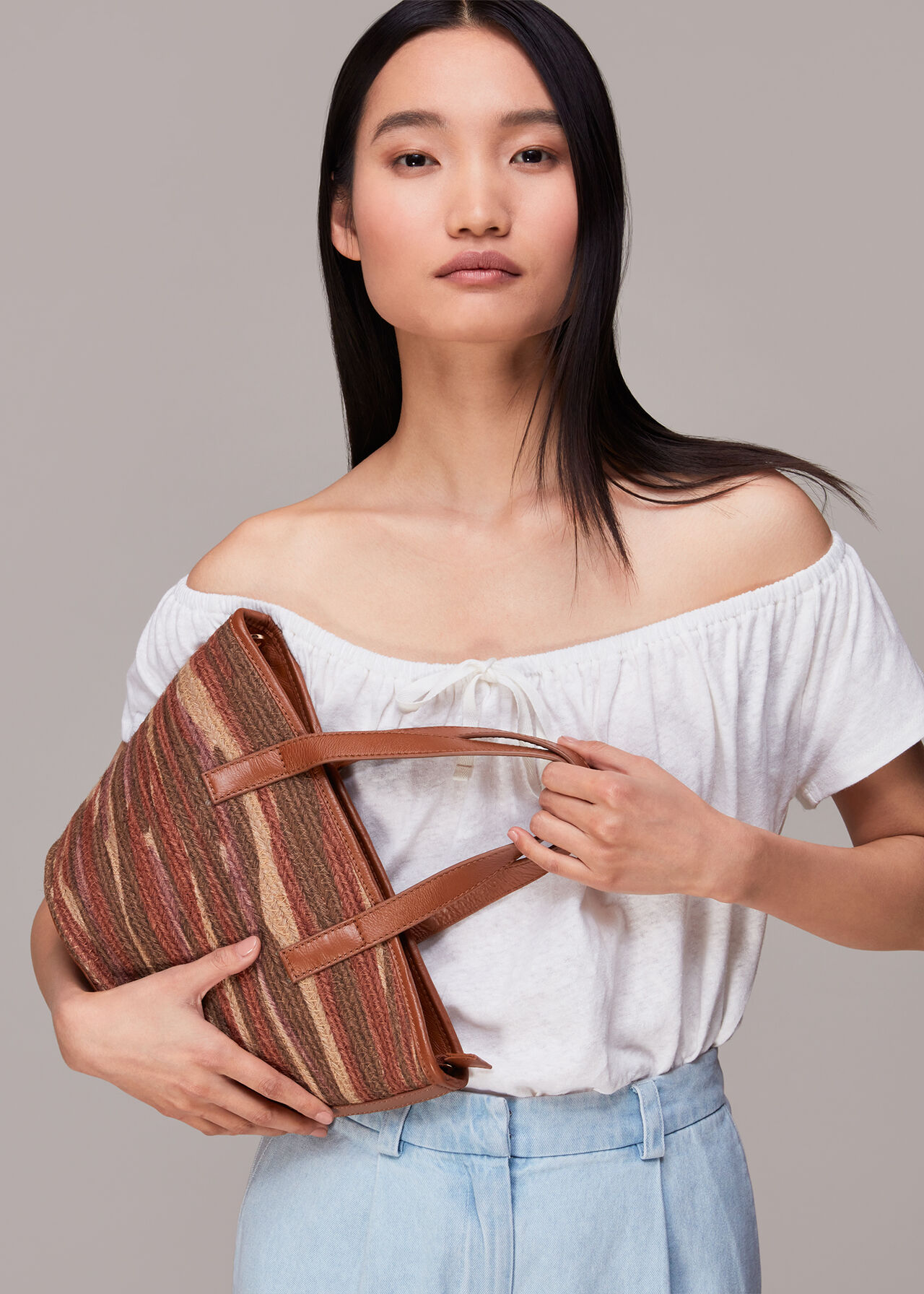 Drawstring Bardot Linen Top