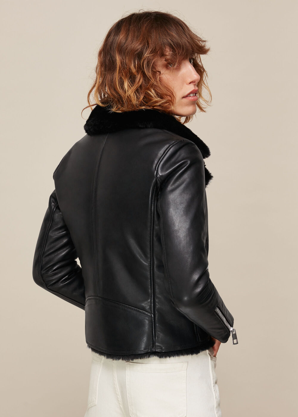 Faux Fur Lined Agnes Biker