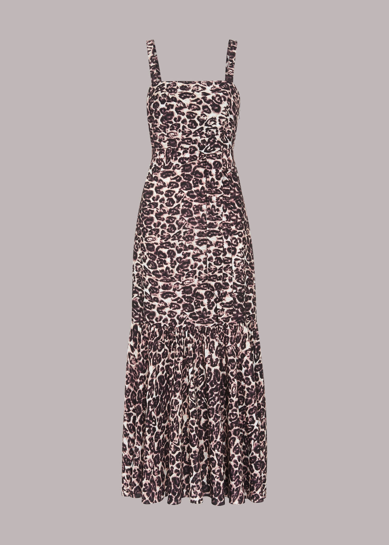 Eleta Leopard Silk Mix Dress