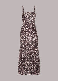 Eleta Leopard Silk Mix Dress