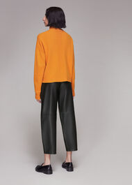 India Leather Pleat Trouser