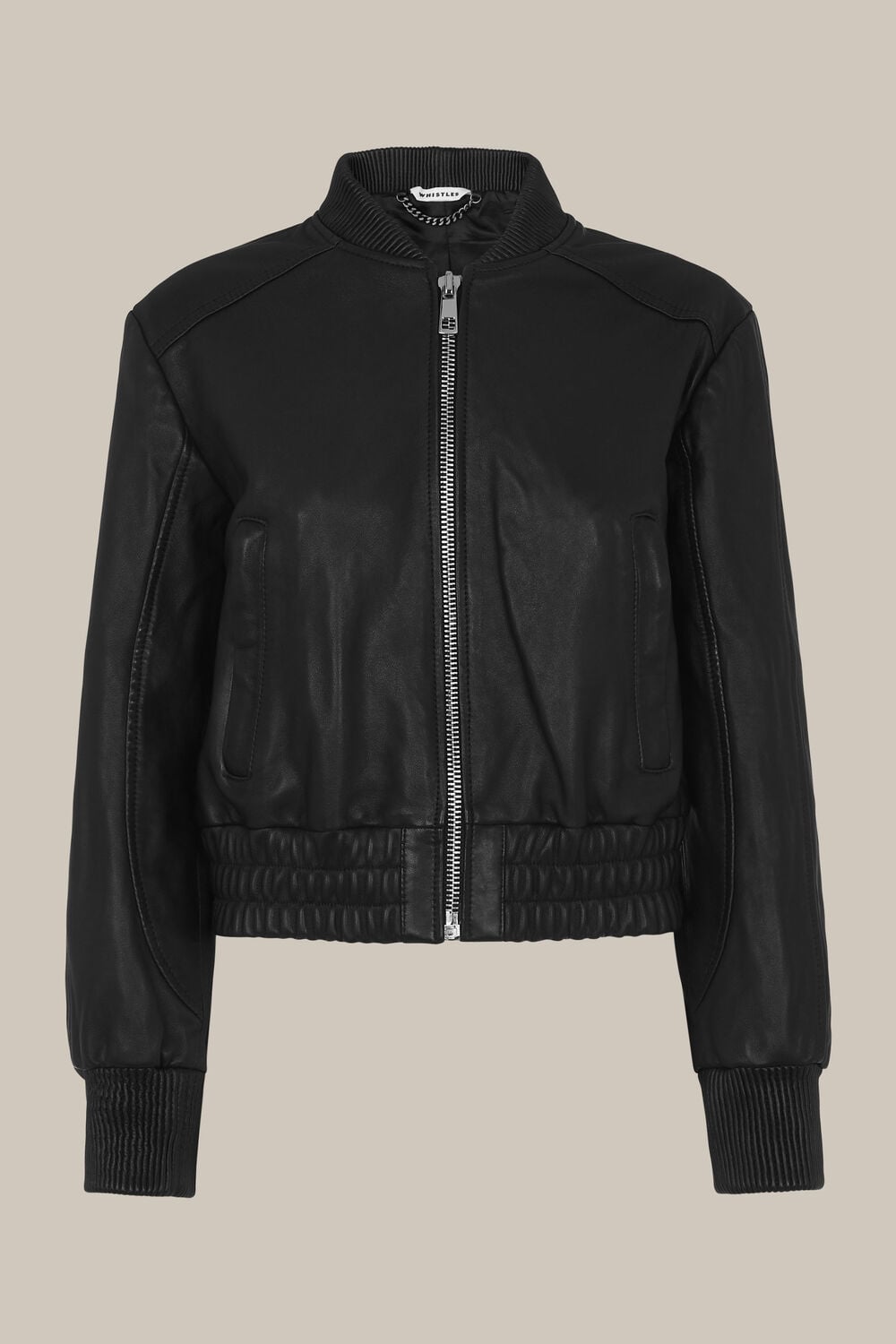 Cropped Bomber Jacket Black