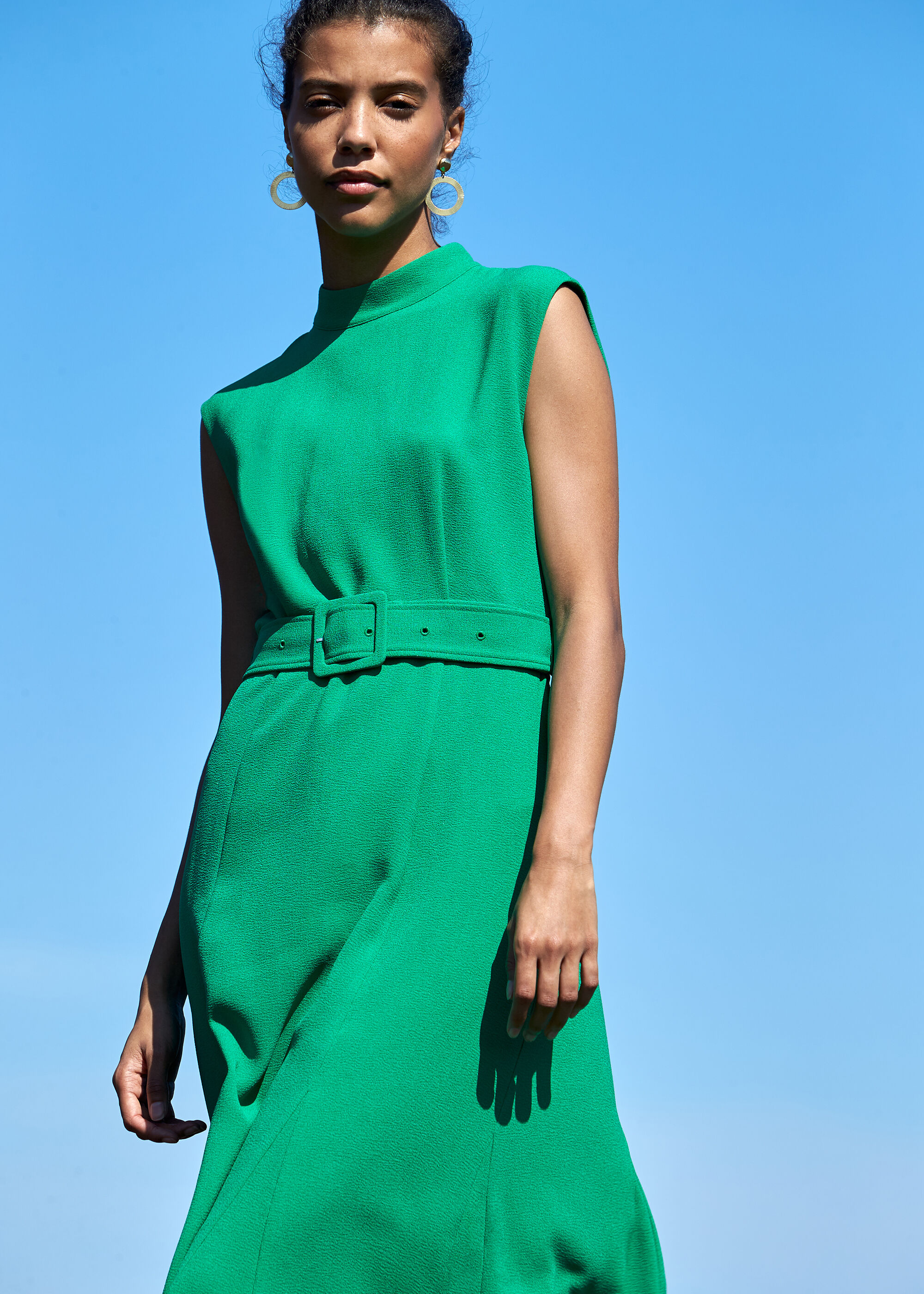 whistles green midi dress