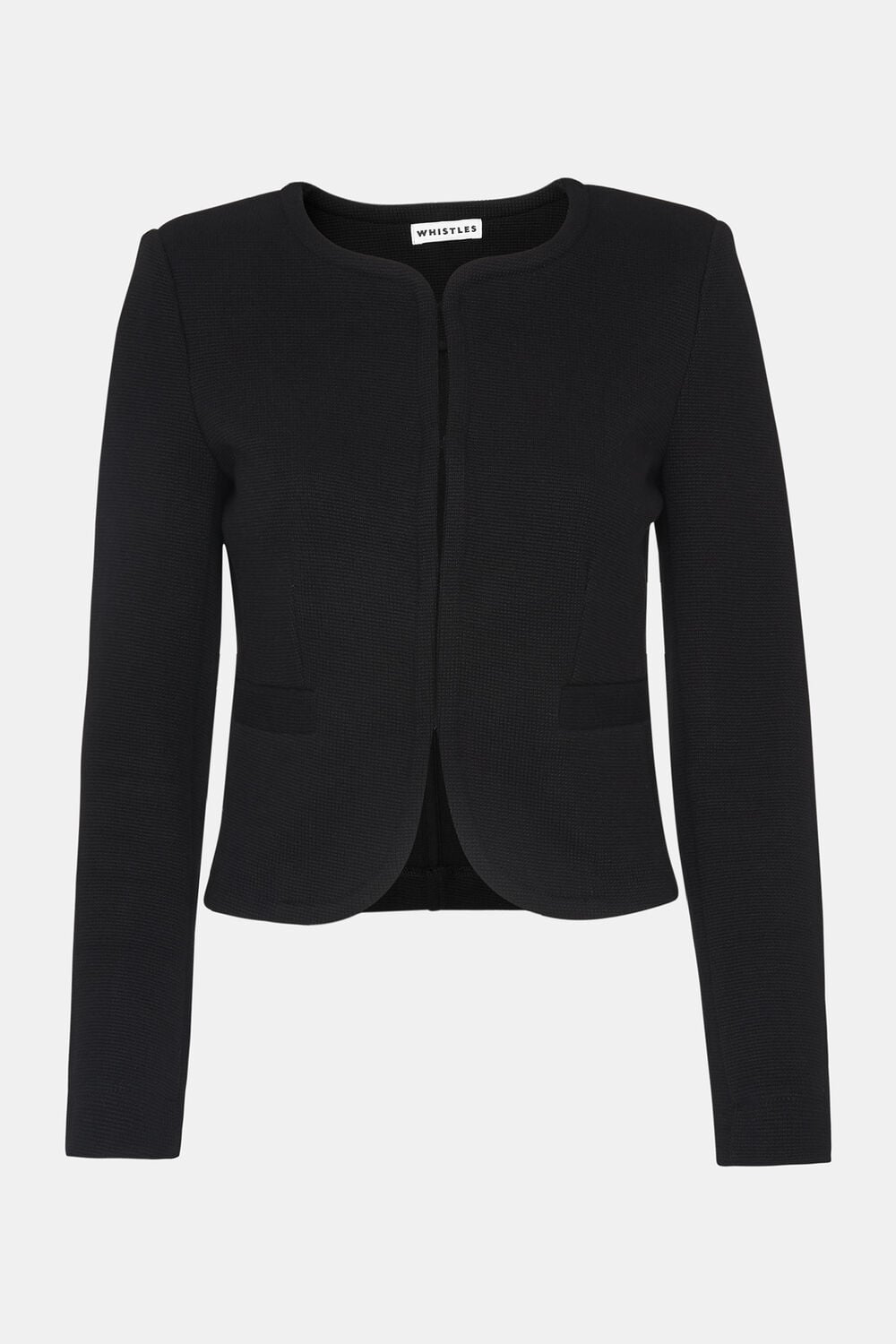 Collarless Jersey Jacket