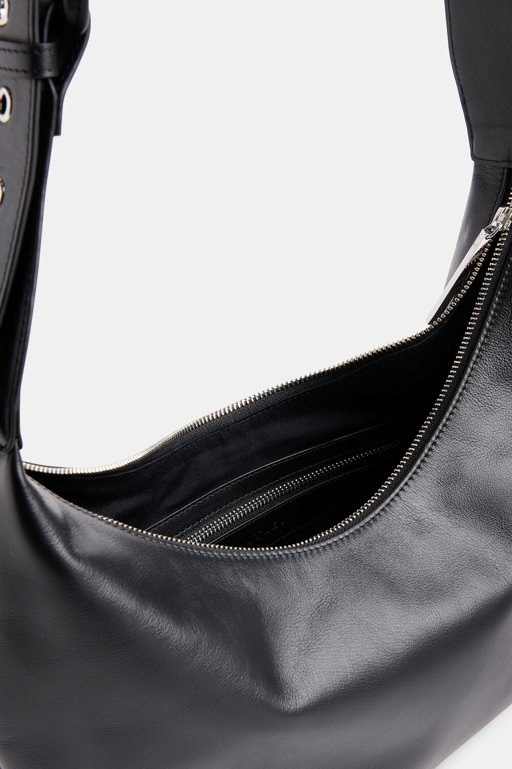 Black Sia Curved Crossbody Bag