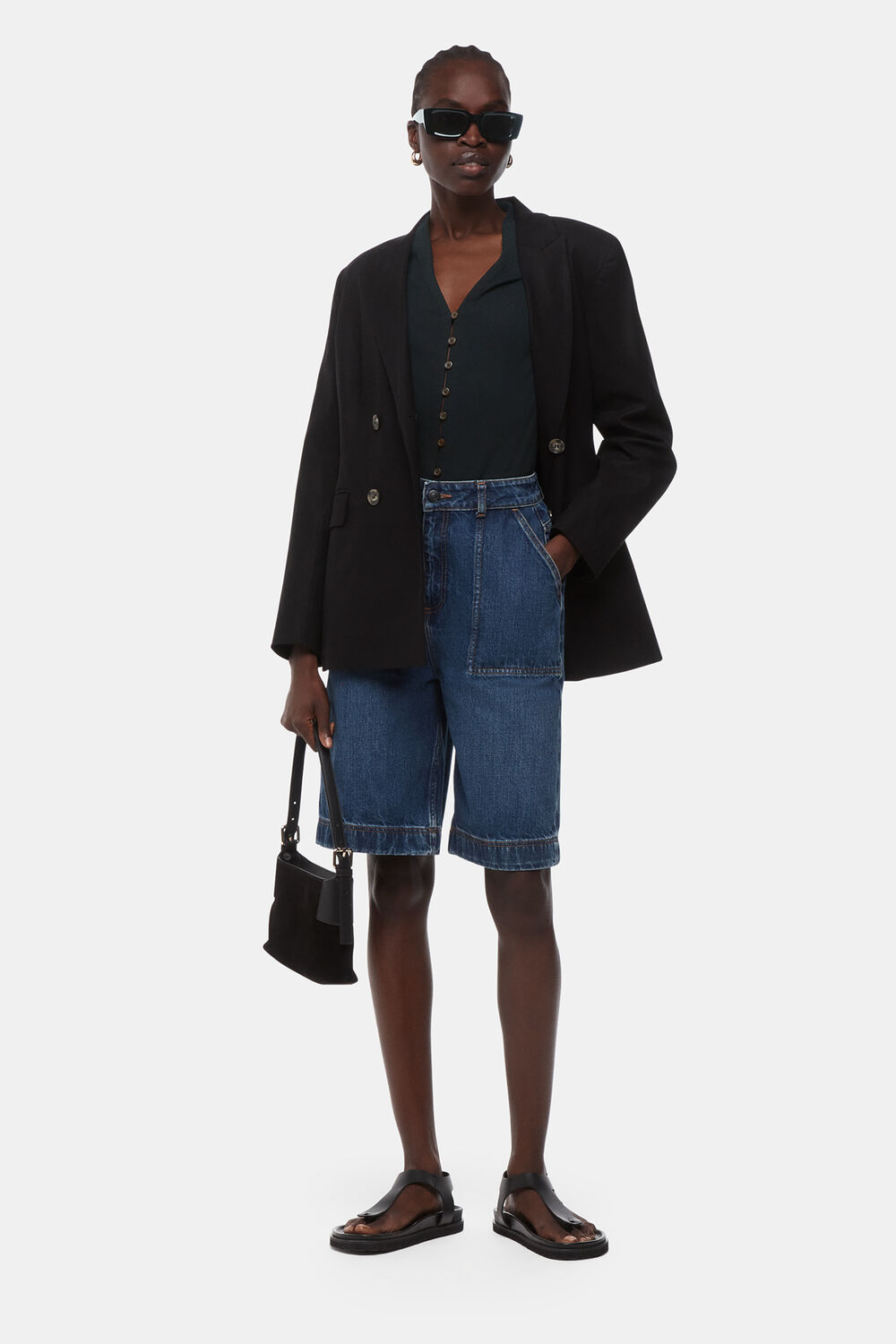 Frill Sleeve Button Front Tee