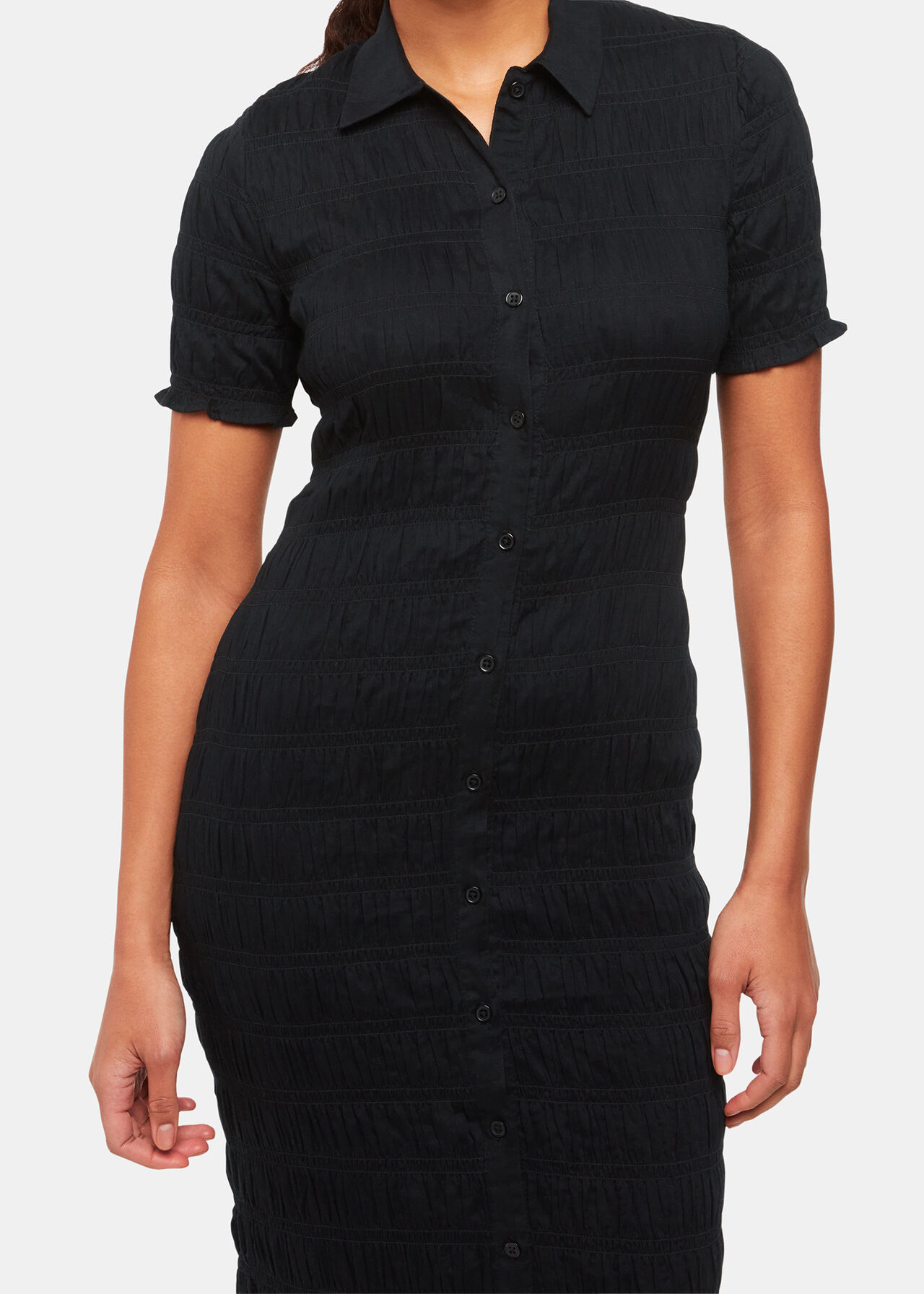 Monique Shirred Midi Dress