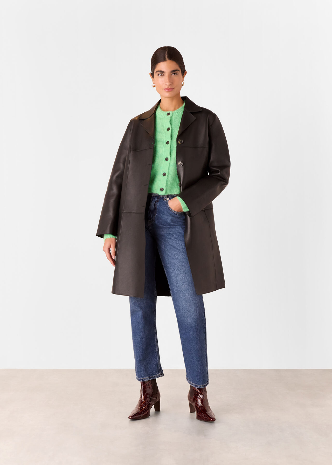 Alpaca Crew Neck Cardigan