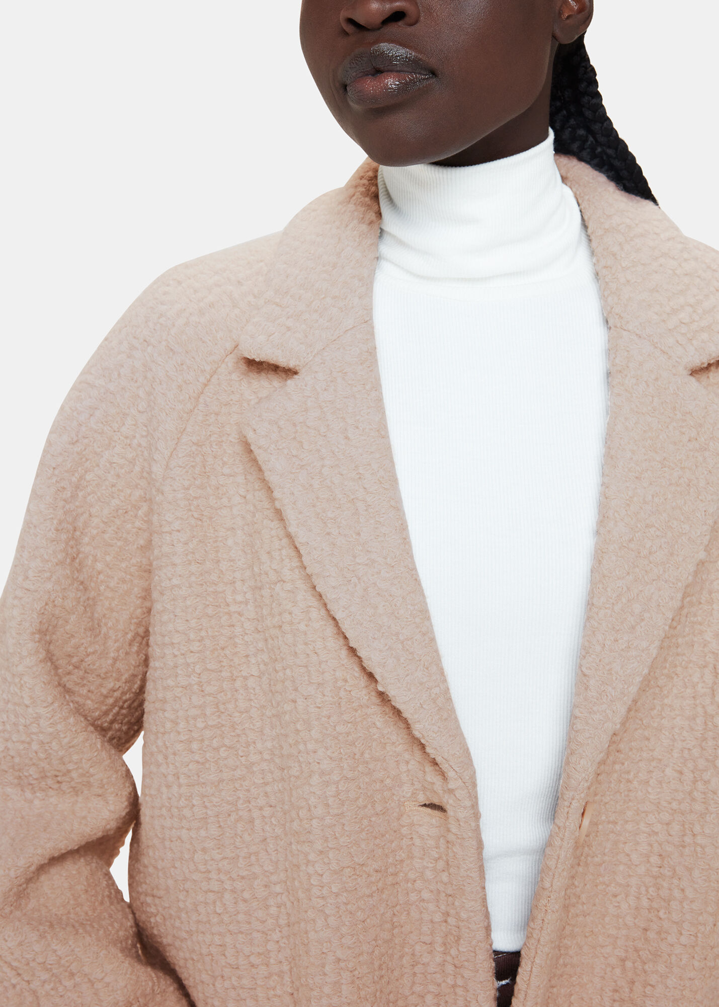 Beige store boucle coat
