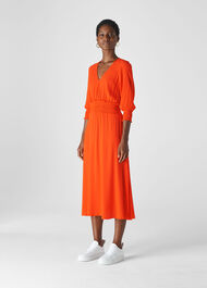 Daryl Smocked Waist Dress Flame