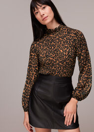 Classic Leopard Plisse Top