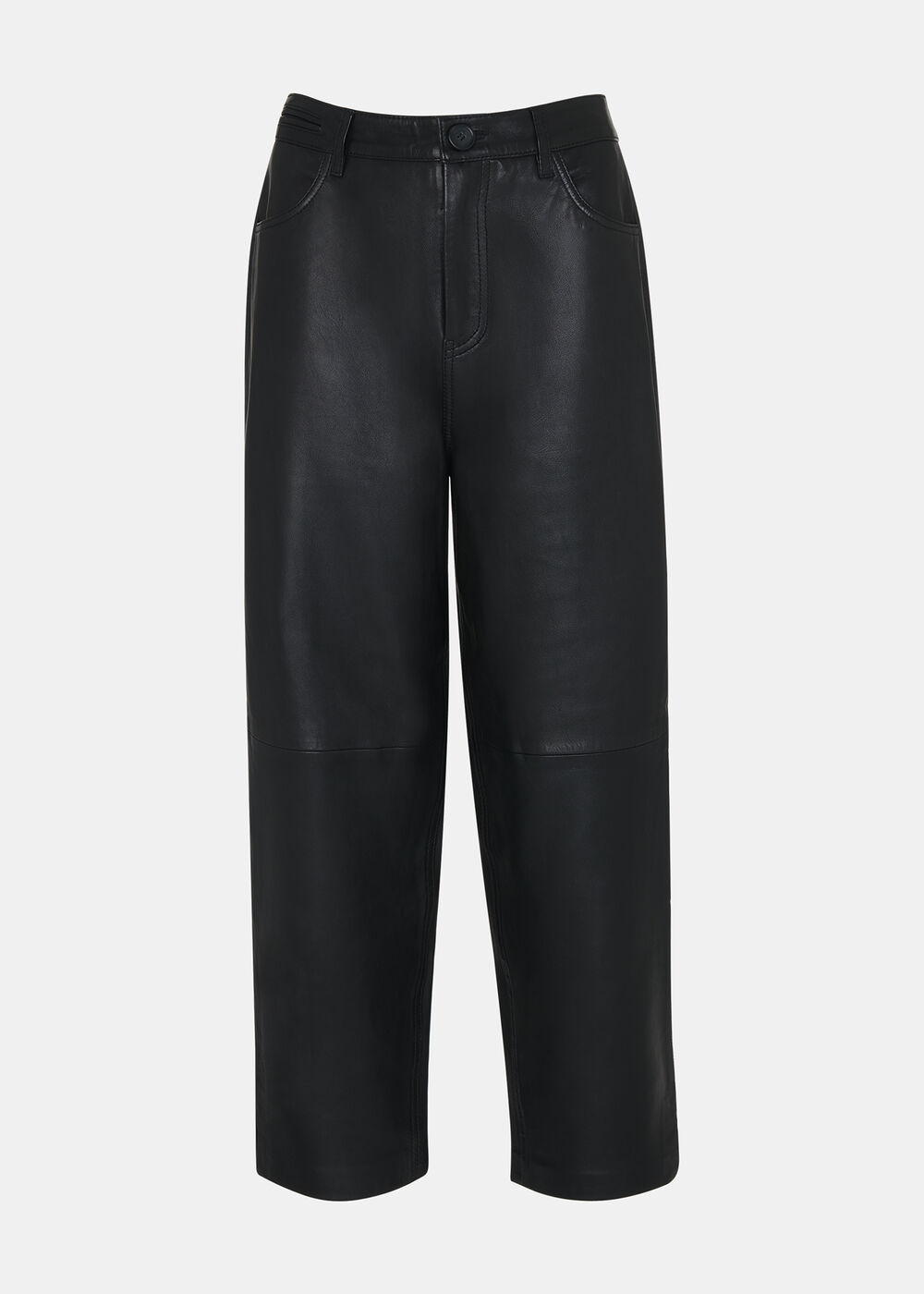 Leather Barrel Leg Trouser