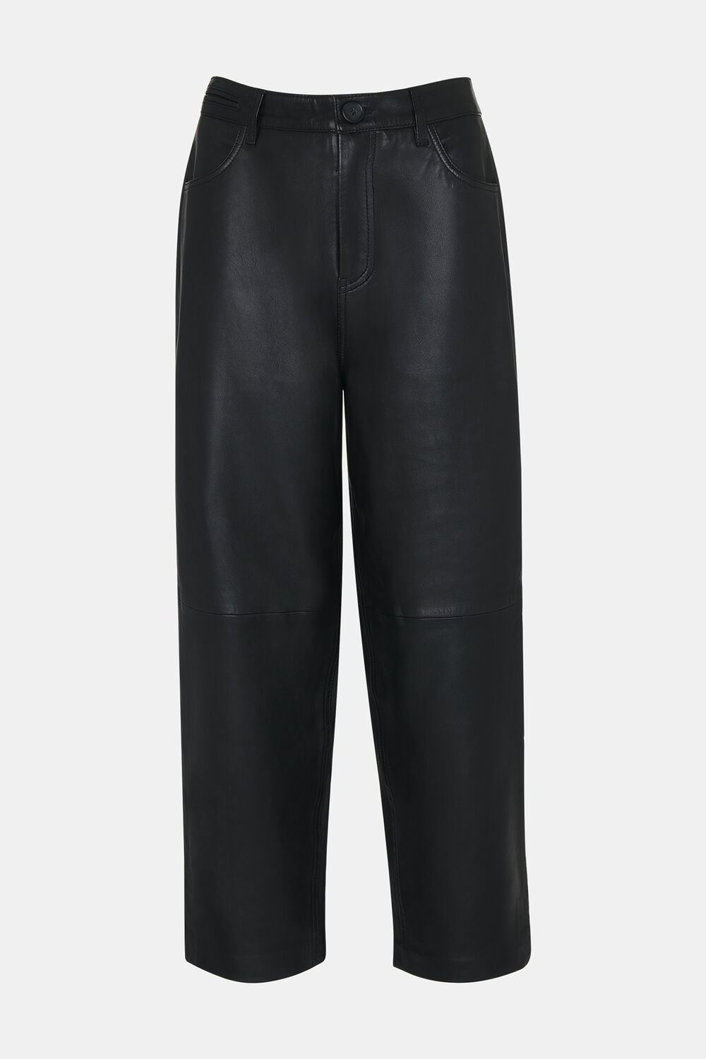 Leather Barrel Leg Trouser