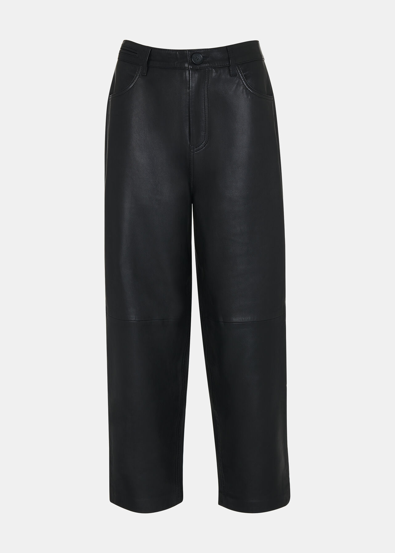 Leather Barrel Leg Trouser