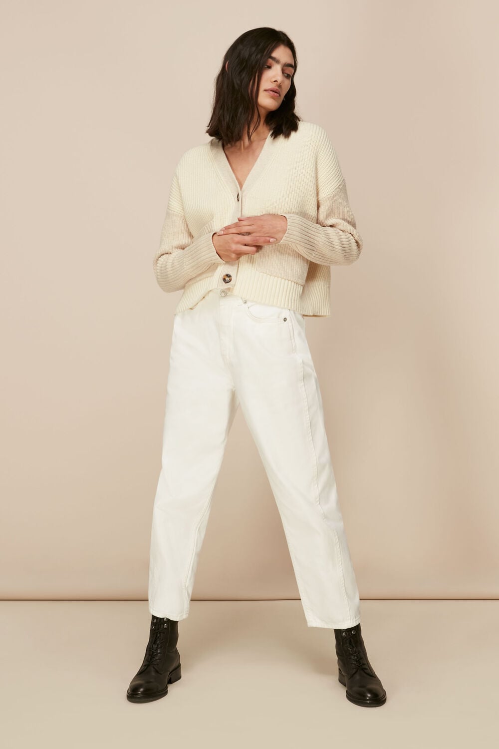 Colour Block Pocket Cardigan