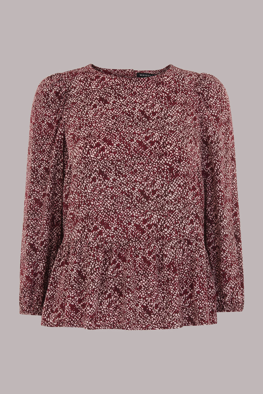 Pink Rough Weave Cut Out Peplum Top