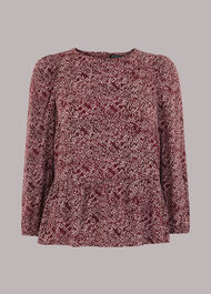 Rough Weave Cut Out Peplum Top