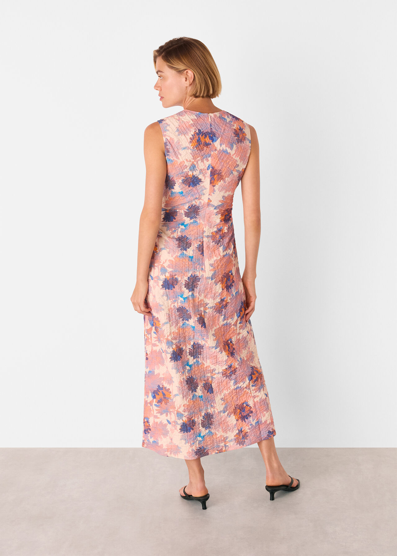 Floral Textured Midi Dress