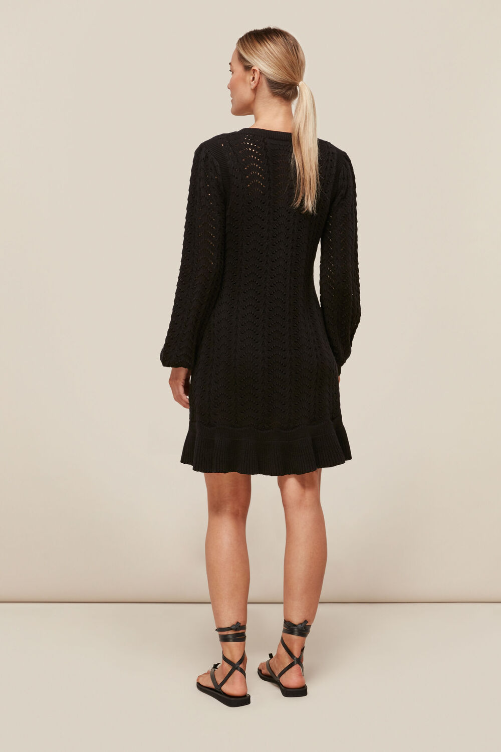 Pointelle Crochet Flippy Dress