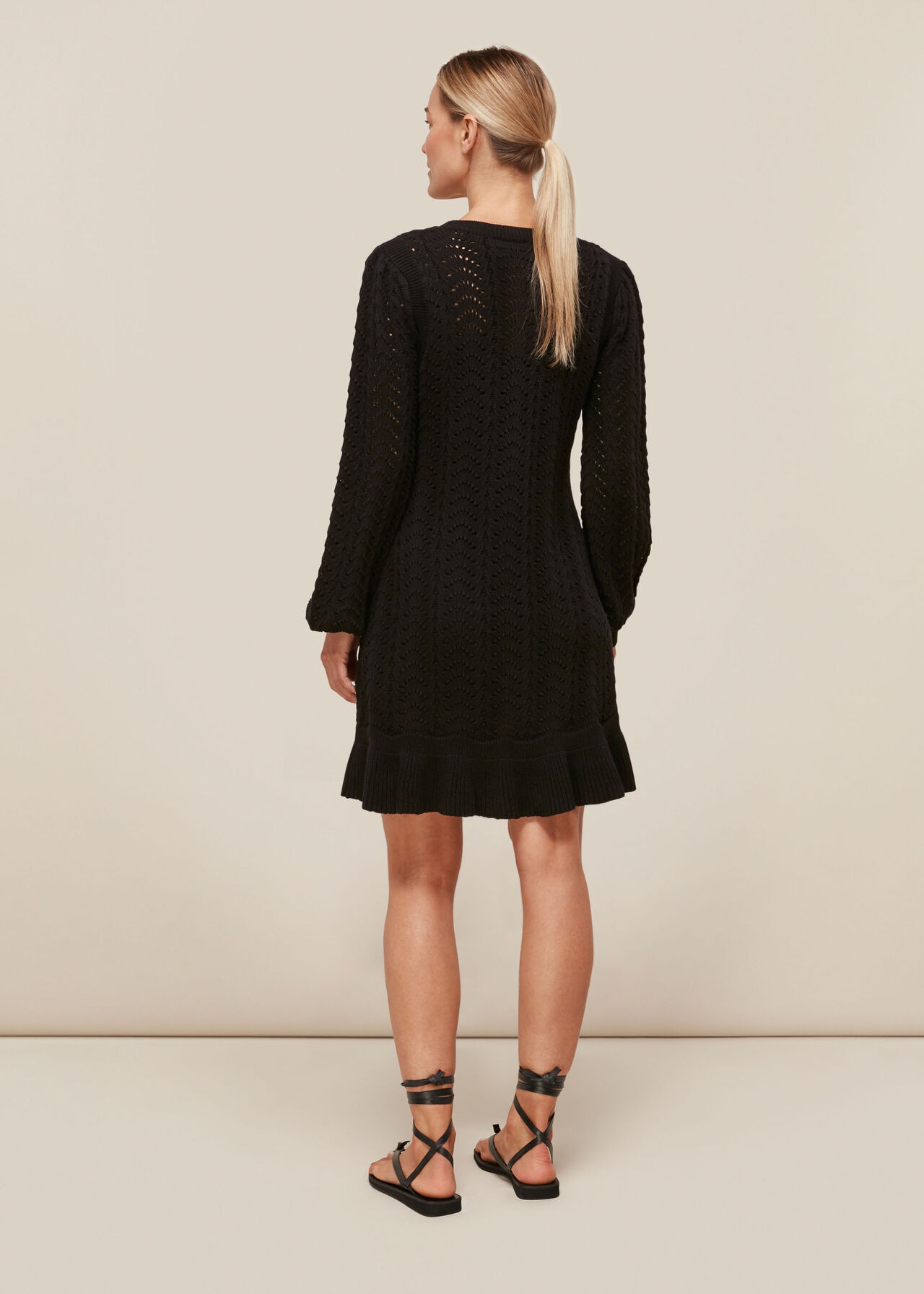 Pointelle Crochet Flippy Dress