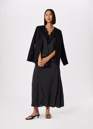 Petite Collarless Linen Blazer