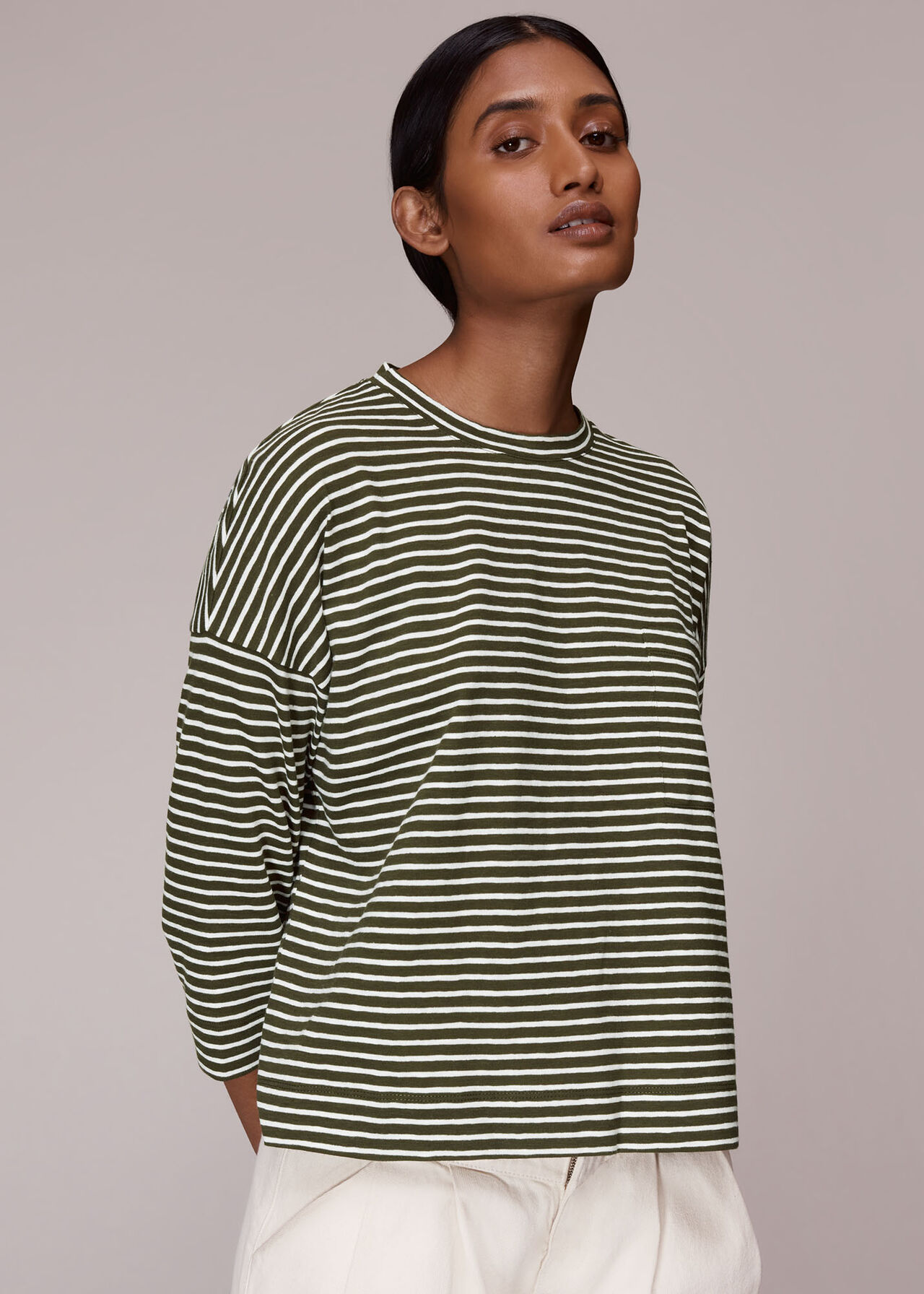 Stripe Cotton Pocket Top