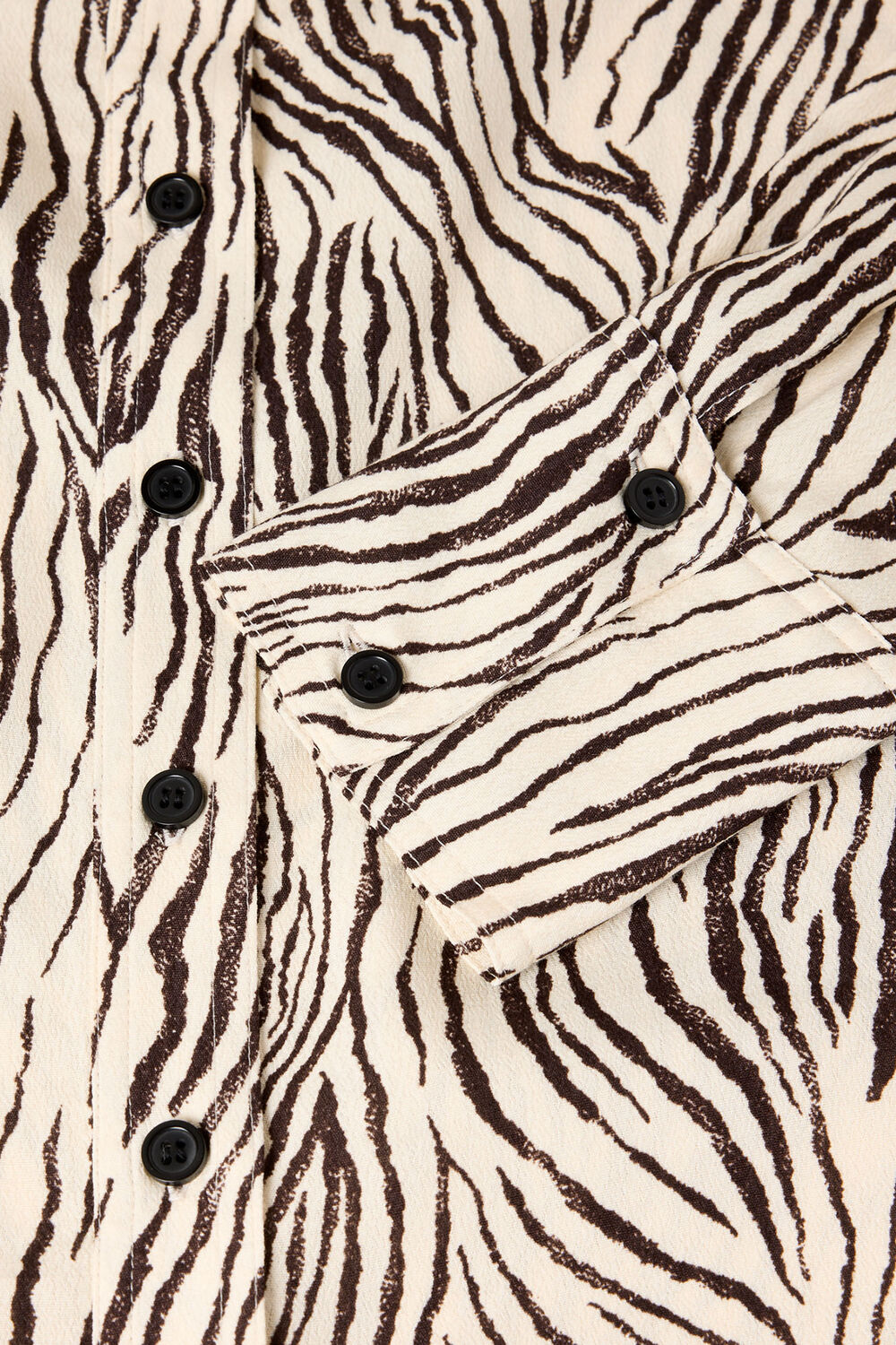 Brown Zebra Button Through Shirt