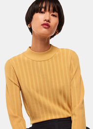 Ribbed Detail Crew Neck Knit