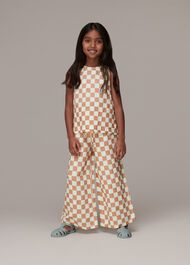 Checkerboard Wide Leg Trouser