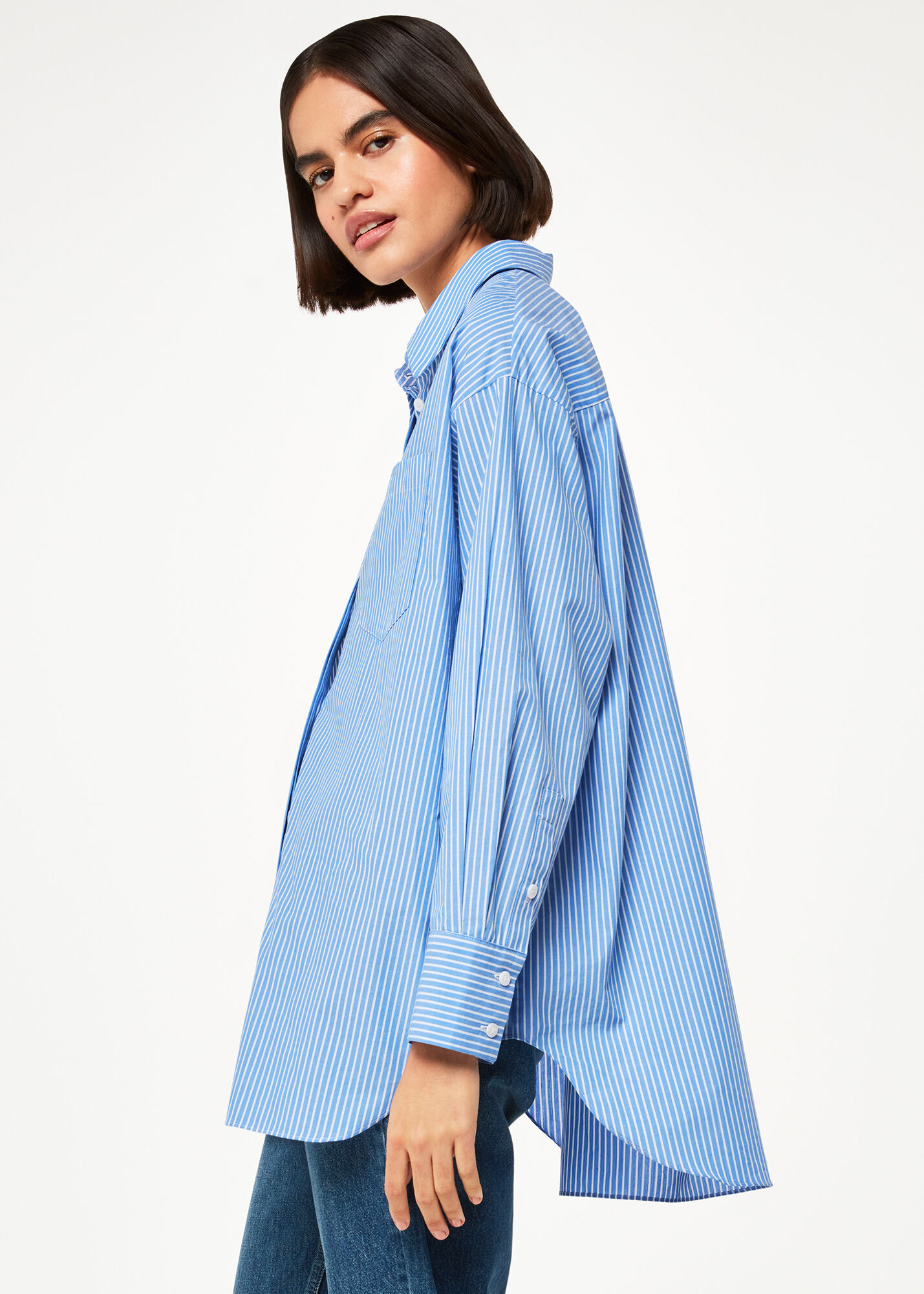 Women's oversized top striped t shirt