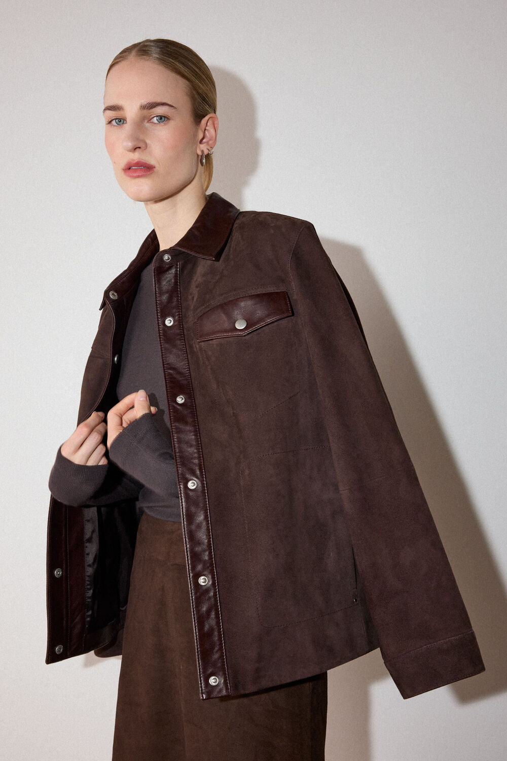 Brown Essential Ribbed Crew