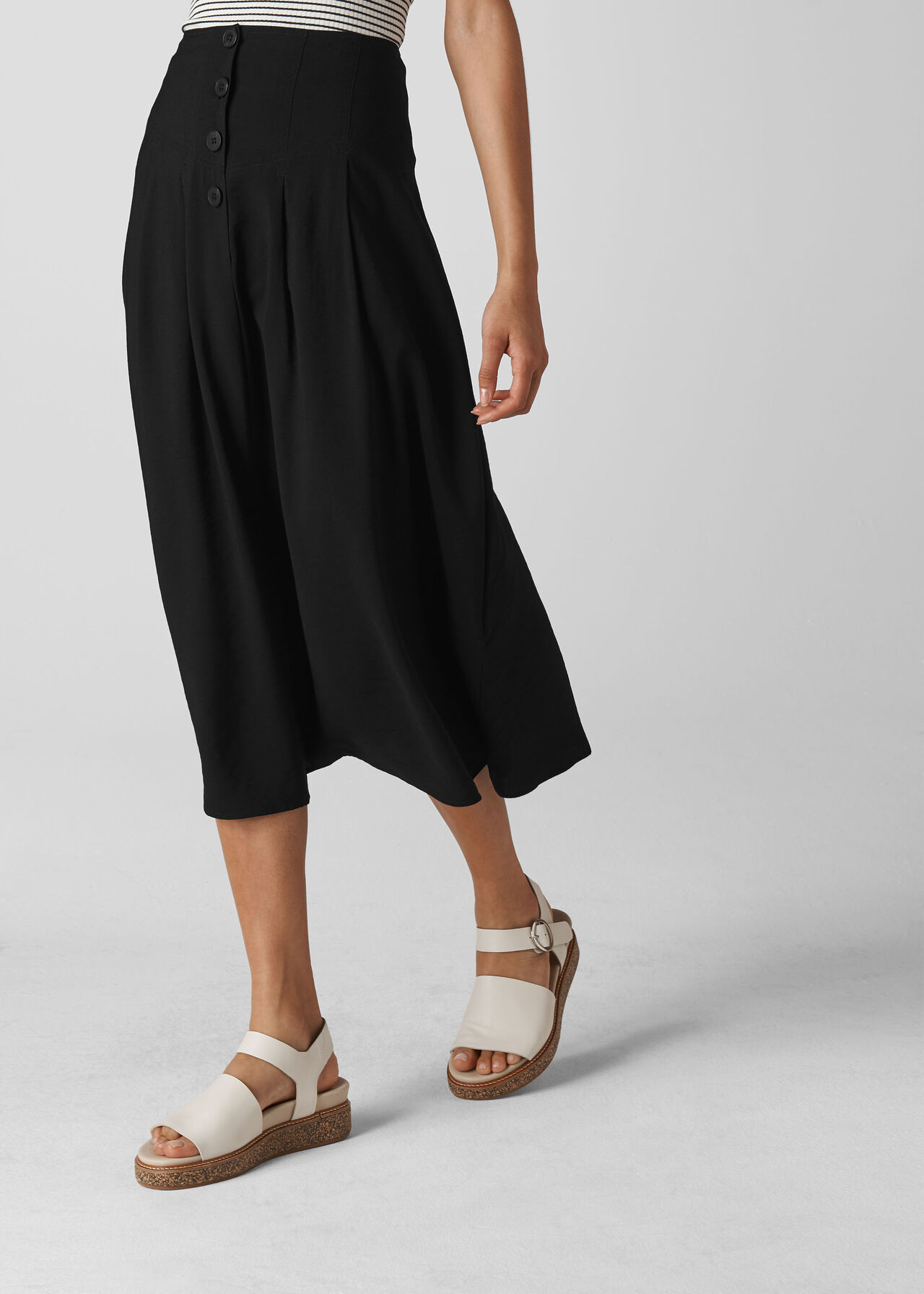 Tian Button Skirt Black