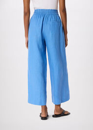 Elasticated Linen Crop Trouser