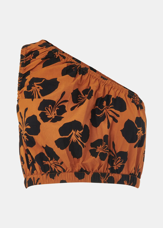 Brown Tropical Floral Top