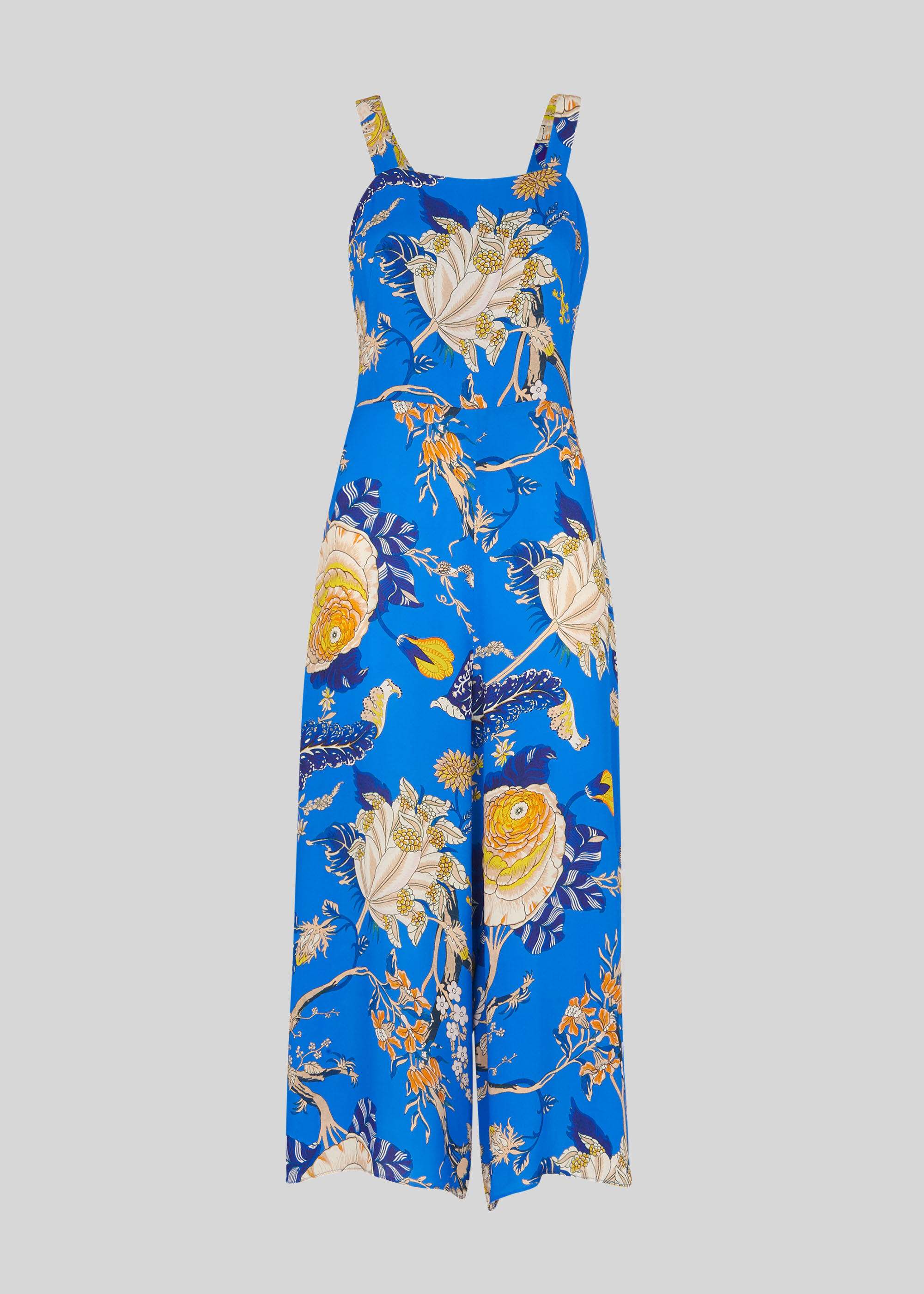 Blue Multi Exotic Floral Jumpsuit WHISTLES Whistles UK